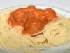 receita facil de esparguete com almondegas