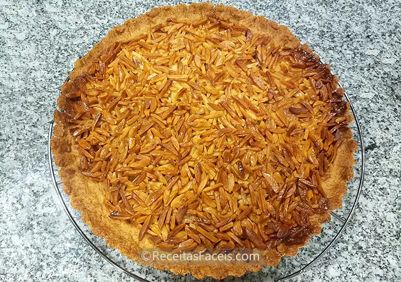 receita fácil de tarte de amendoa