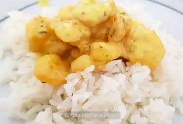 Receita de Arroz de Caril com Gambas