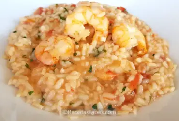 receita fácil de risoto de camarão