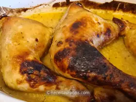 receita fácil Pernas de Frango em molho de Mostarda